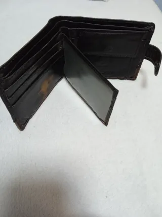 Cartera Piel Genuina Múltiples Compartimentos