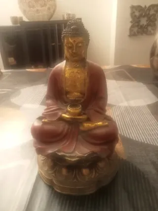 2 Figuras Buda Madera Maciza