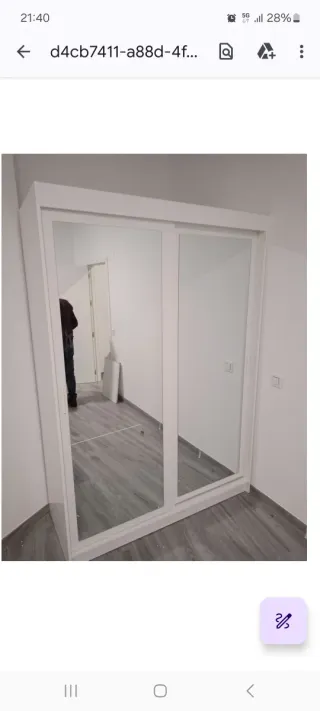 Armario blanco 2 puertas con espejos