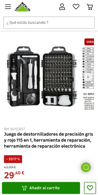 Caja Herramientas 115 Piezas