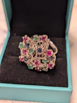 Anillo piedras preciosas naturales