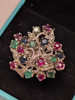 Anillo piedras preciosas naturales