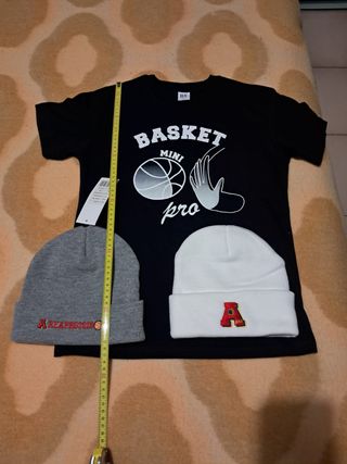 Set 2 cappelli e 1 maglietta t-shirt basket nuovi
