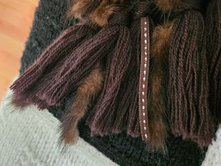 Chal pelo sintético tricotado marrón - NEGOCIABLE