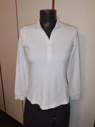 Polo Sun68 manica lunga S profili argento