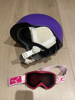 Casco Salomon y gafas de esquí Cebe. Talla 49-53.