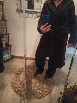 Abrigo Zara Negro Elegante Talla M