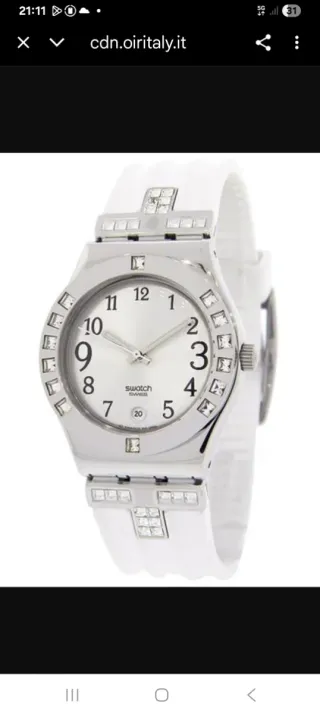 Orologio Swatch Irony bianco con strass