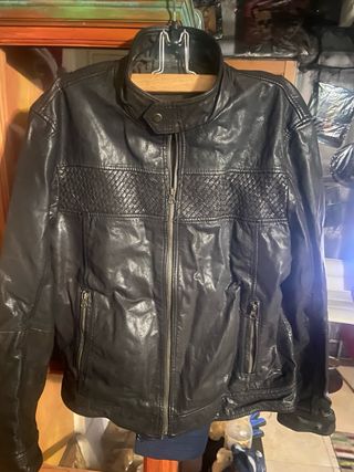 Chaqueta Cuero Zara tipo motero aviador Vintage XL