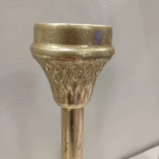 Coppia Portacandele Metallo Dorato