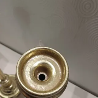 Coppia Portacandele Metallo Dorato