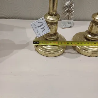 Coppia Portacandele Metallo Dorato