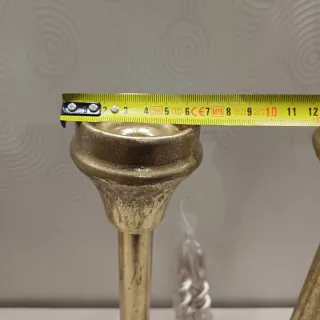 Coppia Portacandele Metallo Dorato