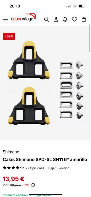 Calas Shimano SPD-SL Amarillas