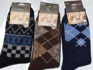 3 paia calze lana merino uomo taglia 40-46