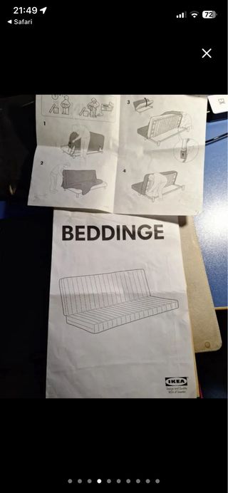 Sofá Cama Ikea Beddinge Gris 140*200sm