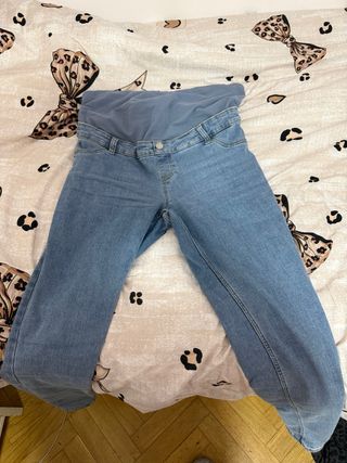 Vaquero premamá azul