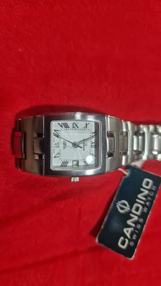 Nuovo orologio Candino da donna in argento e madreperla bianca
