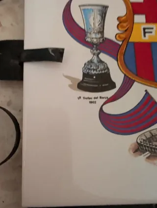 Azulejo FC Barcelona pintado a mano