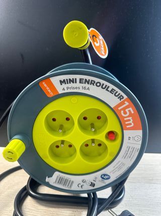 Zenitech - Carrete doméstico 15m 3G1 mm² - Anís