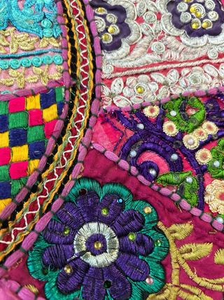 Funda Cojín Redonda Artesanal Multicolor