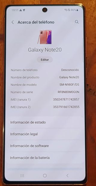 Samsung Galaxy Note20 Dorato
