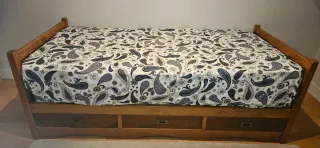 Estructura cama madera 80cm con cajones