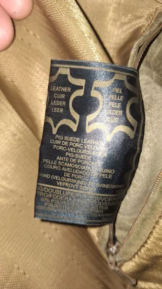 Chaqueta de piel marrón