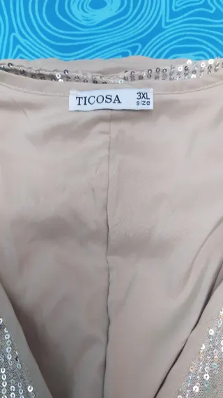 Blusa fiesta lentejuelas beige y dorada. Con forro