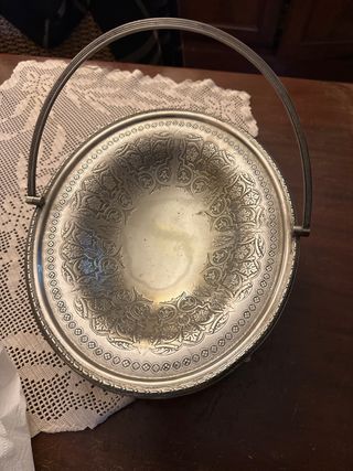 Cesto/Vassoio Argento Decorato