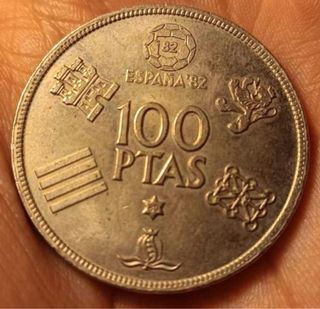 Moneda 100 Pesetas Mundial 82 España estrella 80