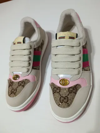 Zapatillas Gucci Beige y Rosa