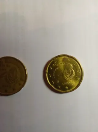 Dos monedas 20 Céntimos España Cervantes 2002
