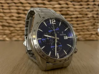Reloj Festina Cronógrafo Hombre Azul y Plateado