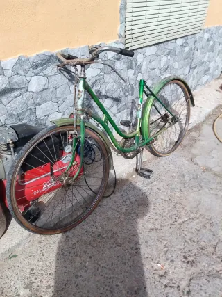 Bicicleta antigua verde