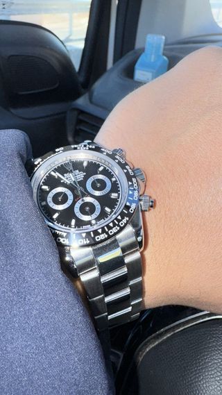Reloj Rolex Daytona Negro y Plateado