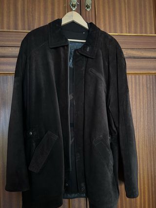 Chaqueta de piel hombre marrón