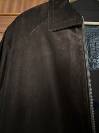 Chaqueta de piel hombre marrón