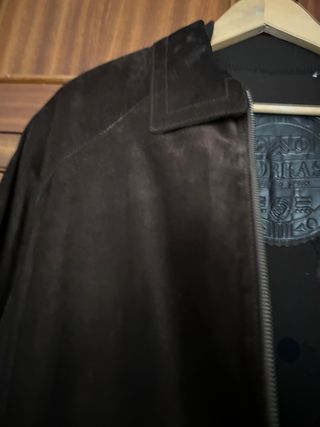 Chaqueta de piel hombre marrón