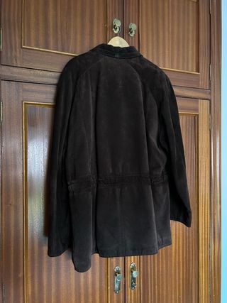 Chaqueta de piel hombre marrón