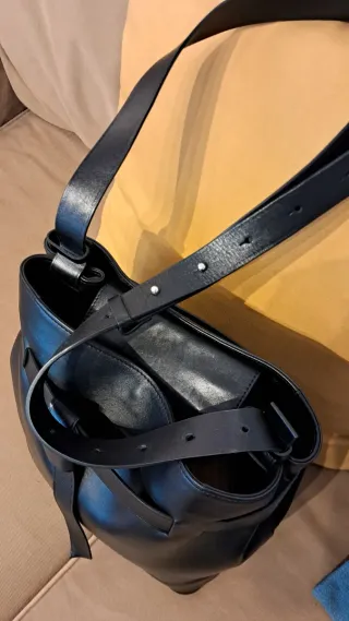 Bolso Massimo Dutti Negro Piel