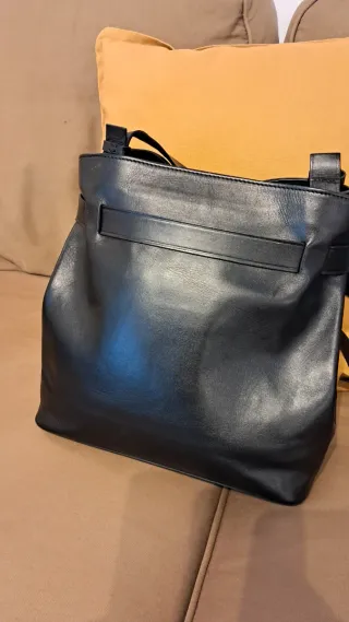 Bolso Massimo Dutti Negro Piel