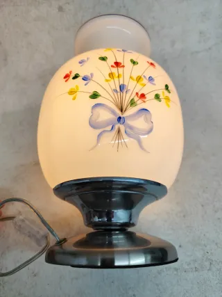 Lâmpada de mesa vintage floral