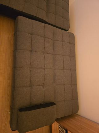 Sofá Cama Chaise Longue Gris y Negro