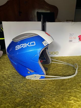 Casco de esquí Briko azul y blanco
