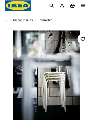 Taburete blanco metálico