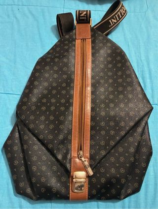 Zaino monospalla Pollini Heritage nero/marrone