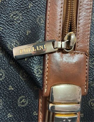 Zaino monospalla Pollini Heritage nero/marrone