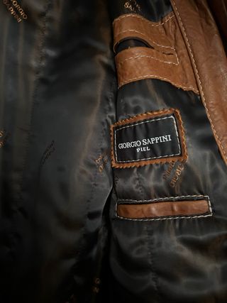 Chaqueta de piel hombre marrón