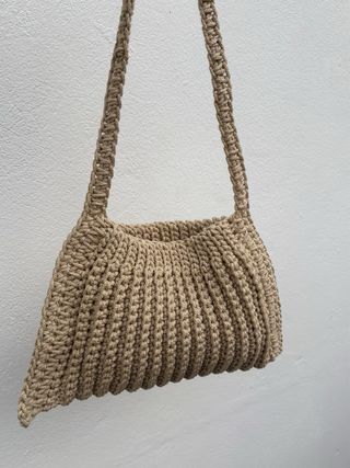 Borsa uncinetto beige